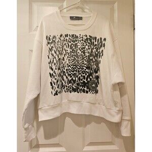 Adidas Stella McCartney Graphic Cropped Sweatshirt Medium Animal Print Leopard